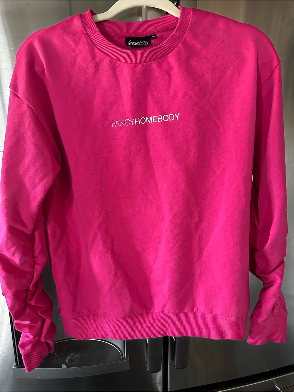 FancyHomebody Women's Hot Pink Crewneck Sweatshirt